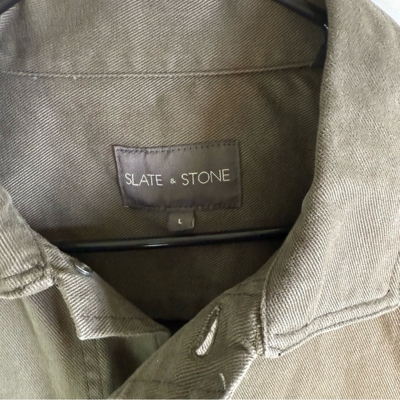 Slate & Stone Utility Olive Men’s Cotton Jacket SZ Large Workwear - Picture 6 of 7